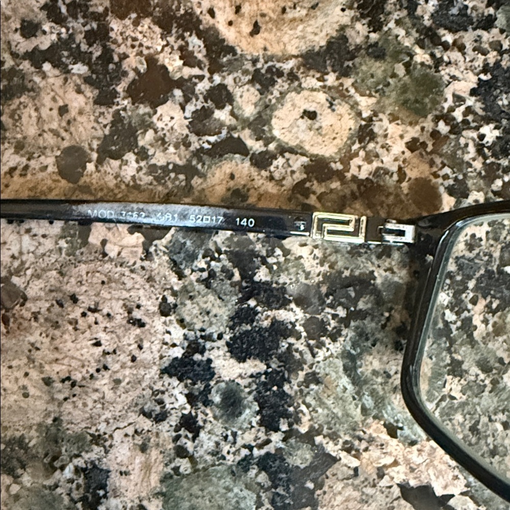 Versace Black Rectangular Prescription Glasses with Silver Accents - Picture 4 of 4